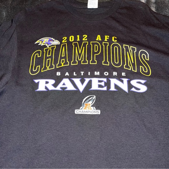 NWT Baltimore Ravens 2012 AFC Champions T-Shirt Men’s Size Large Black - Picture 2 of 5